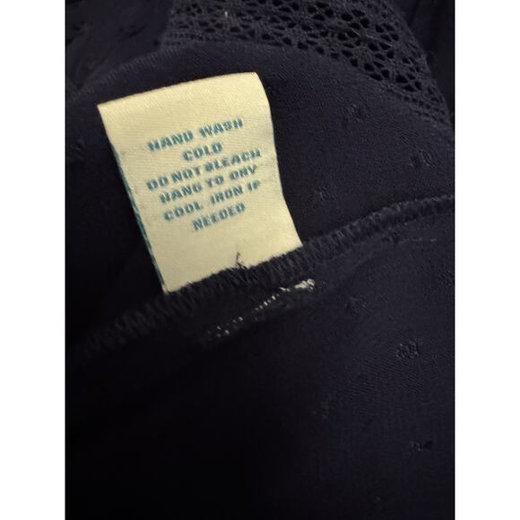 SUNDANCE Blue Rayon Swiss Dot Lace Blouse w/ Tank Top Liner Women's Small - Picture 8 of 8